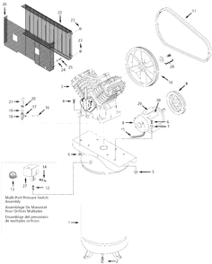 Air-Compressor Parts Diagram and Parts List for TQ312500  Campbell Hausfeld Compressor